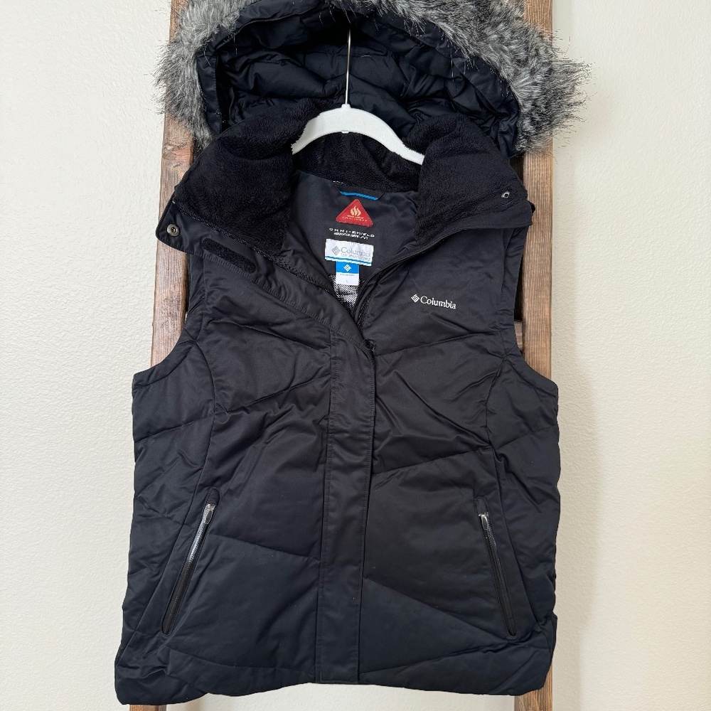 Columbia Black Thermal Comfort Omni-Heat Hooded Vest Size L
